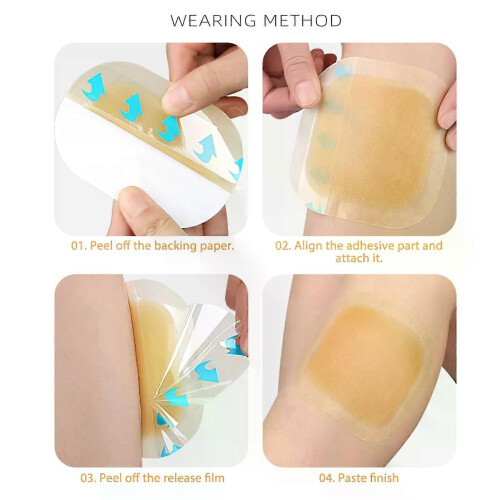 4Pcs Hydrocolloid Bandage Thin Non Irritating Self Adhesive Fast Healing Bedsore Wound Dressing for 2