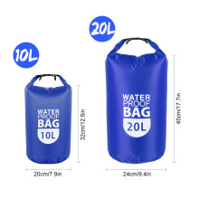 PVC wasserdichter Schwimmtrockentasche 10L/20L, 47cm, Schwarz/Blau/Orange
