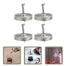4 pezzi in acciaio inox con beccuccio per versare il coperchio del distributore di olio d'oliva, coperchi