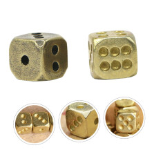 Brass Dice Set of 2 Round Corner Copper Dice for Poker and Board Games Collector's Edition Random Style