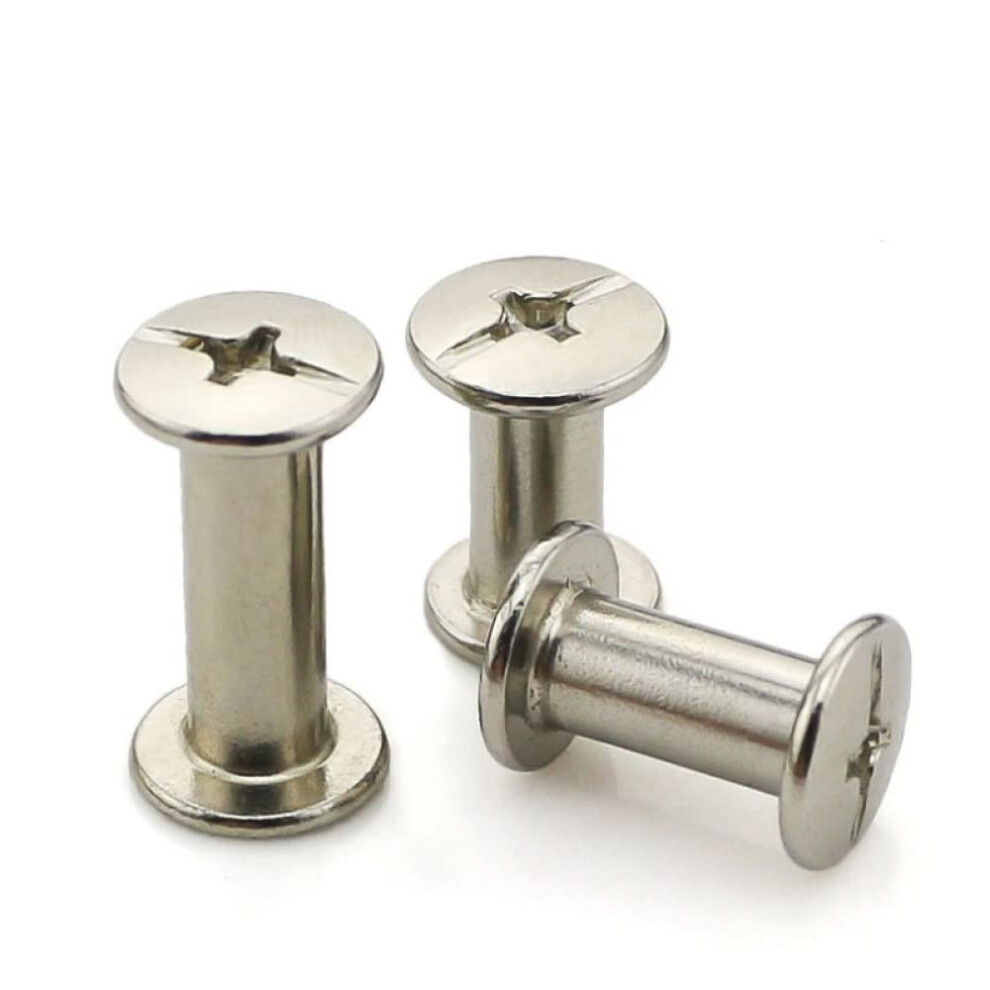 Chicago Screws Leather Rivets 10 Pieces M5 Sizes 5-30Mm Nickel-Plated Snap Rivet For Bookbinding Photo Albums 6038364997296