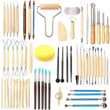61-teiliges Keramik-Ton-Werkzeug-Set Polymer-Ton-Werkzeuge Töpferwerkzeuge-Set Holzkeramik Sculpting