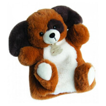 Fantoche de Cachorro - Macio e Sedoso - Ideal para Crianças desde o Nascimento - Lavável a 30 - Preto