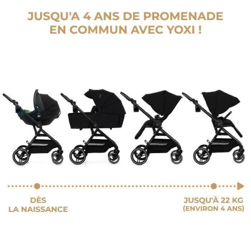 KINDERKRAFT - Cochecito combinado YOXI - 4 ruedas - Negro 2