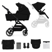 KINDERKRAFT - Cochecito combinado YOXI - 4 ruedas - Negro