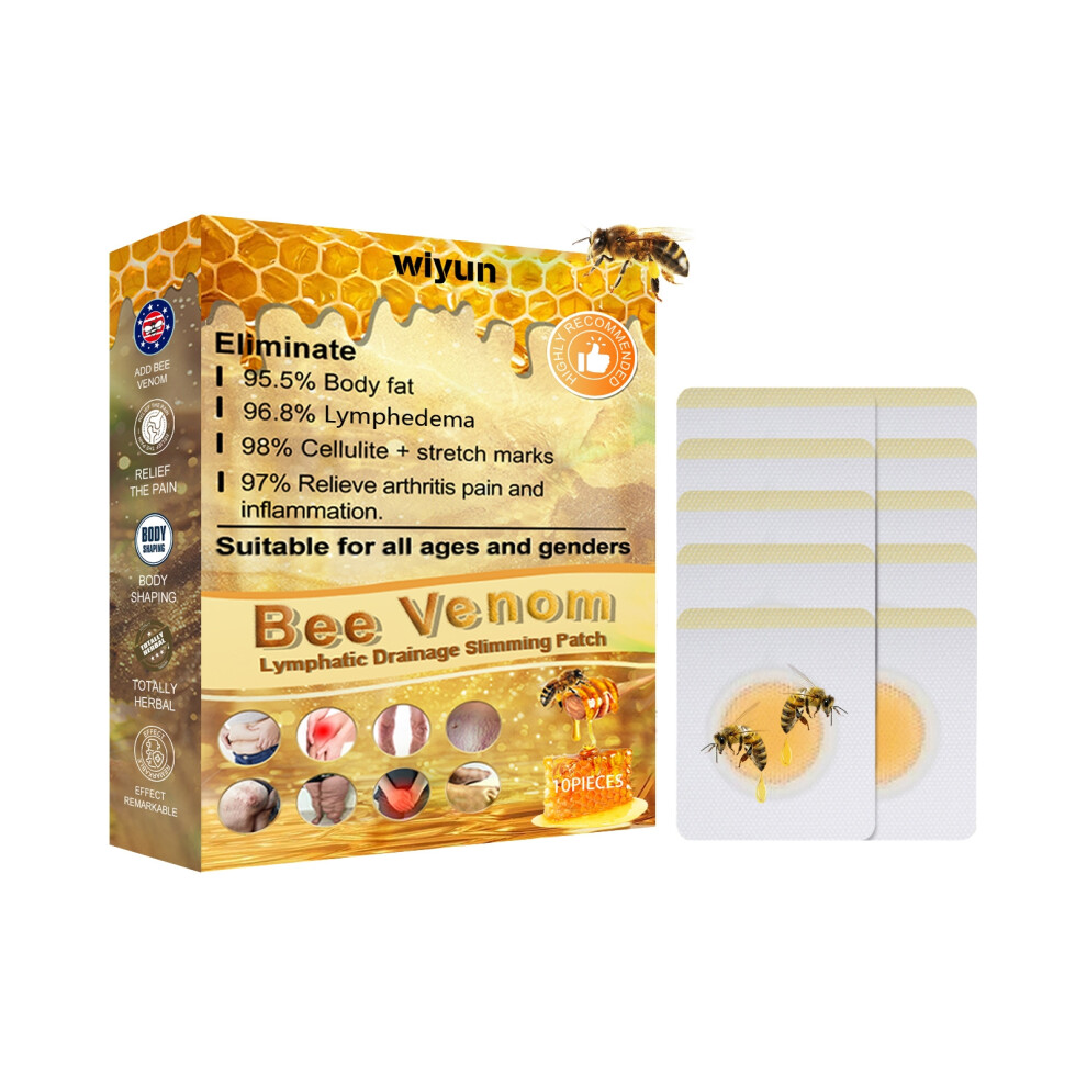 Gogerstar 10Pcs Bee Venom Patches,Body Shaping Stickers, Wellness Patches,Bee Venom Patches For Body Firming&Shaping,Belly Fat Patches For Detox