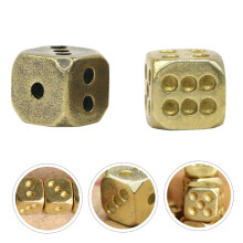 Brass Cubes Jumbo Dice Pack of 2 Pure Copper Rounded Corners Heavyweight Club Cube Ideal for Games and Collectibles