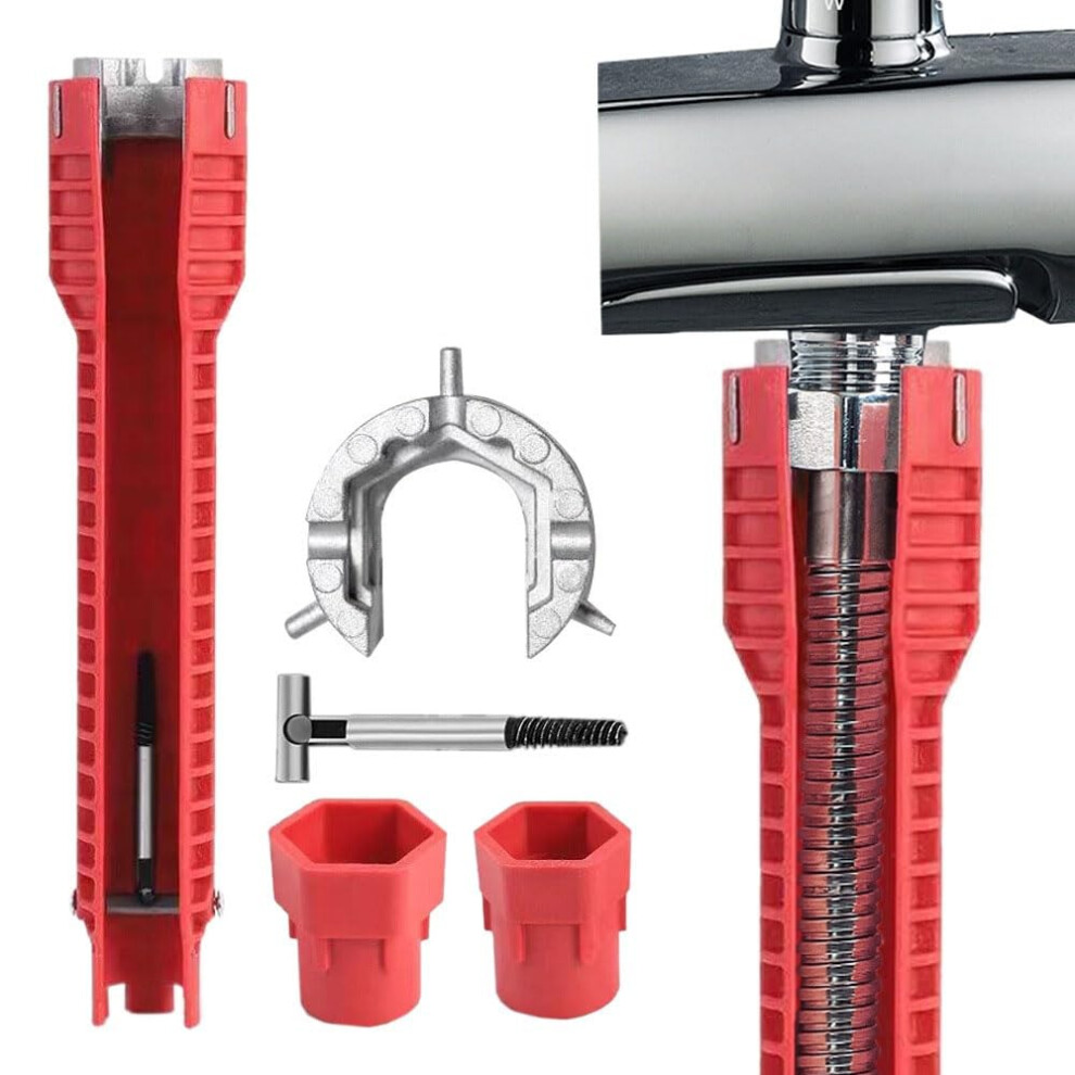 Sink Installer Tool With Double Head Wrench, Multifunctional Sink Key For Faucet Installation In Bathrooms And Kitchens 6038364000583