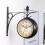 Railway Station Clock Double-sided Retro Style Digits Wall Clock White 6