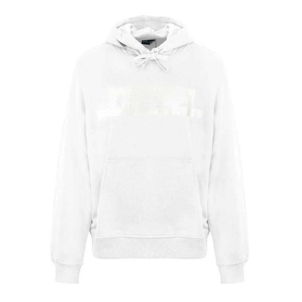 Diesel (S, Bright ) Monotone Logo Hoodie Men's White