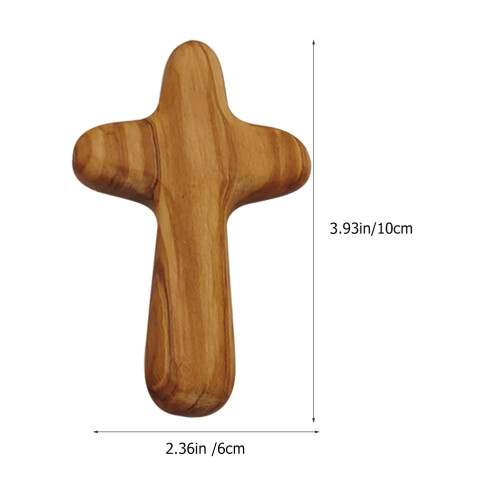 2 Pcs Olive Wood Handheld Wall for Home Rustic Decor 2