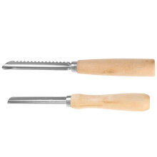 2pcs Pear Pitter Tool Silver Wooden Handle Cooking Gadgets