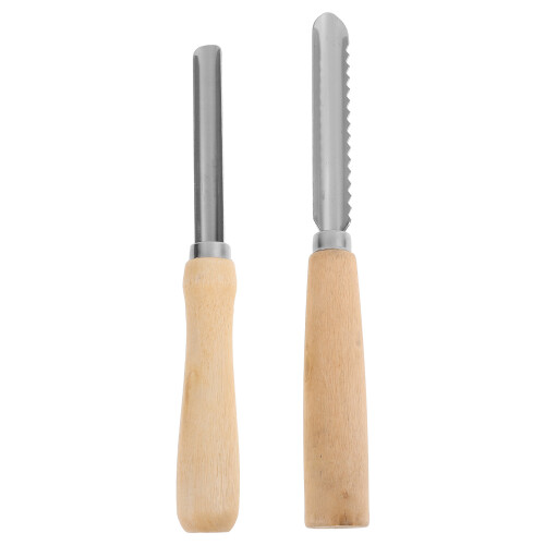 2pcs Pear Pitter Tool Silver Wooden Handle Cooking Gadgets 2