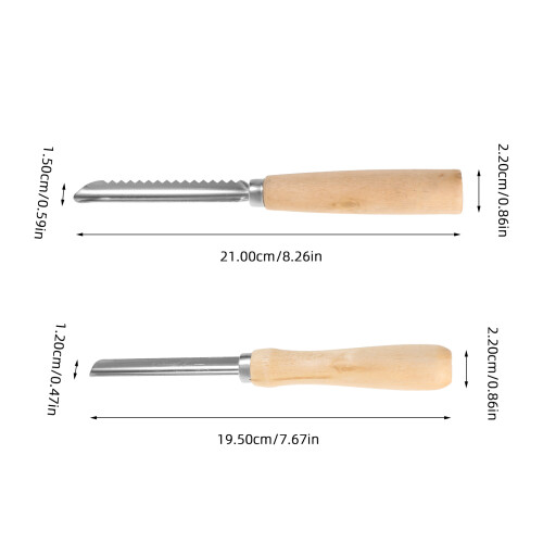 2pcs Pear Pitter Tool Silver Wooden Handle Cooking Gadgets 1