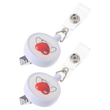 2St Witte Naamkaart Clip ABS Voor Badges En Id-Kaarthouders Compact