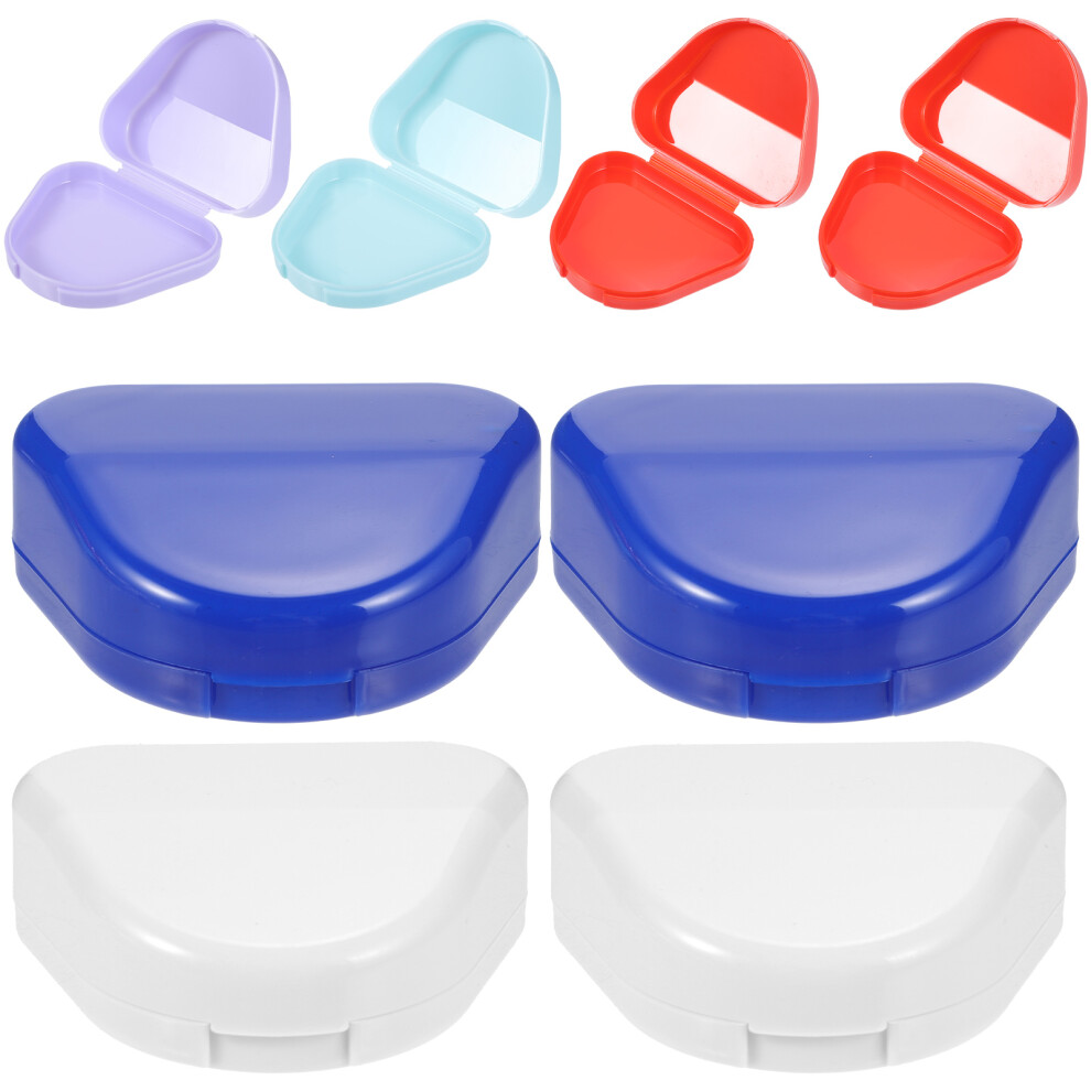 Solustre 8Pcs Denture Storage Boxes Portable Retainer Holders With Lids