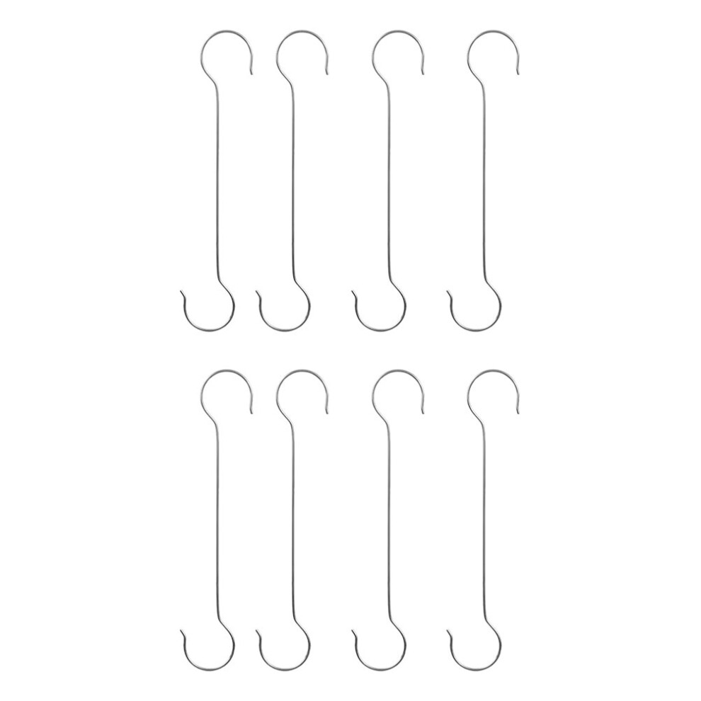 8Pcs Silver Stainless Steel S Shaped Hooks Heavy Duty For Hanging Pots 3161338597826