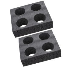 2pcs Simple Design Foam Cup Carrier Tray In Black 9.4x7.9x2.6in