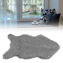 Künstliches Schaff Fell Teppich Grau 40x60cm Weicher Flur Teppich für Schlafzimmer & Wohnzimmer
