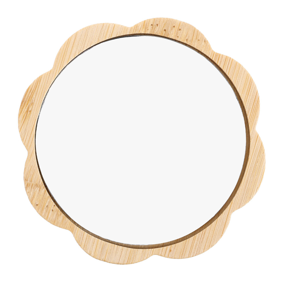 Iplusmile Mini Makeup Mirror Wooden Closeup Observation 1Set