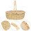 Woven Wicker Basket Wicker Woven Basket Beige 1set 2