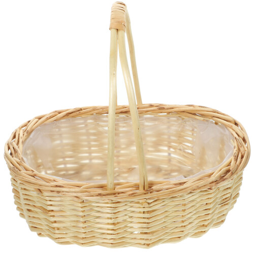 Woven Wicker Basket Wicker Woven Basket Beige 1set 2