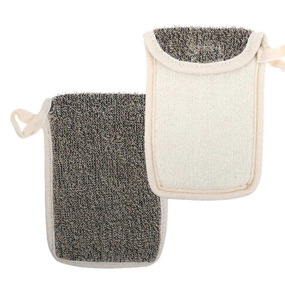Ohphcall Dark/Brown 2Pcs Linen Soap Storage Pouches Foaming Bath Soap Bags