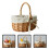 Natural Style Wicker Flower Basket With Handle Khaki 1pcs 3