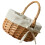 Natural Style Wicker Flower Basket With Handle Khaki 1pcs 5