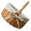 Natural Style Wicker Flower Basket With Handle Khaki 1pcs 9