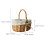 Natural Style Wicker Flower Basket With Handle Khaki 1pcs 11