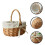 Natural Style Wicker Flower Basket With Handle Khaki 1pcs 4