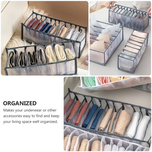1pcs Clothes Storage Box Organizer Fabric Grey For Women 2