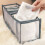 1pcs Clothes Storage Box Organizer Fabric Grey For Women 4