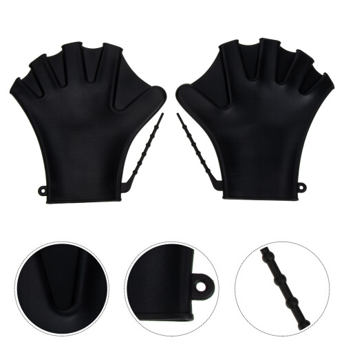 Silicone Webbing Finger Paddles For Swimming Training Man Work Gloves 1