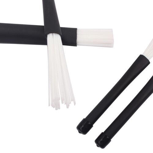 Pair Jazz Drum Retractable Drum Sticks Drumsticks (Black & White) 2