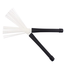 Pair Jazz Drum Retractable Drum Sticks Drumsticks (Black & White)