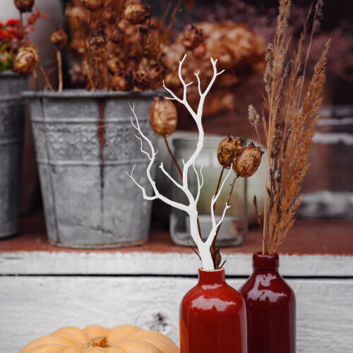 4Pcs White Frosted Tree Branches Artificial Sticks for Vase Decoration 2