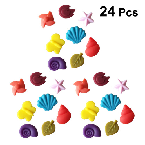 24 Pcs Wine Glass Marker Suction Cup Markers Assorted Shape Drink 2