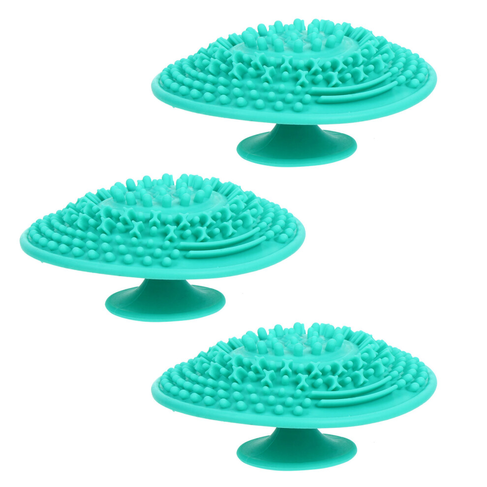 Totority Green 3Pcs Silicone Brush Cleaning Pad Makeup Brush Scrubber For Home