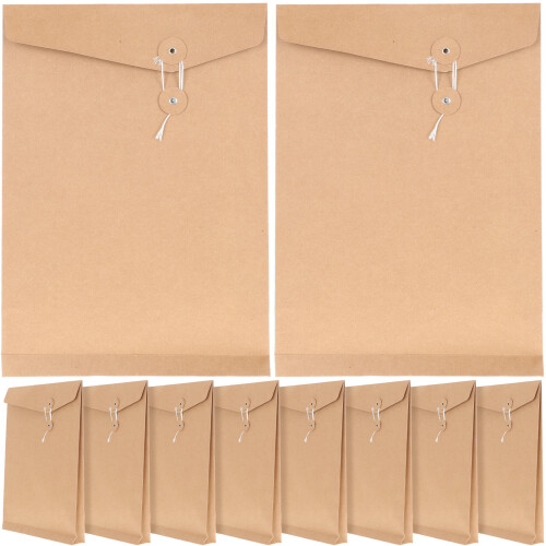 Business Use File Envelope Light Brown Kraft Paper 10pcs