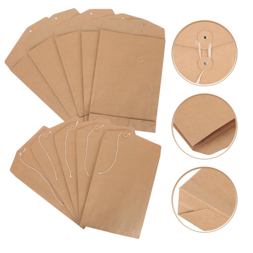 Business Use File Envelope Light Brown Kraft Paper 10pcs 2