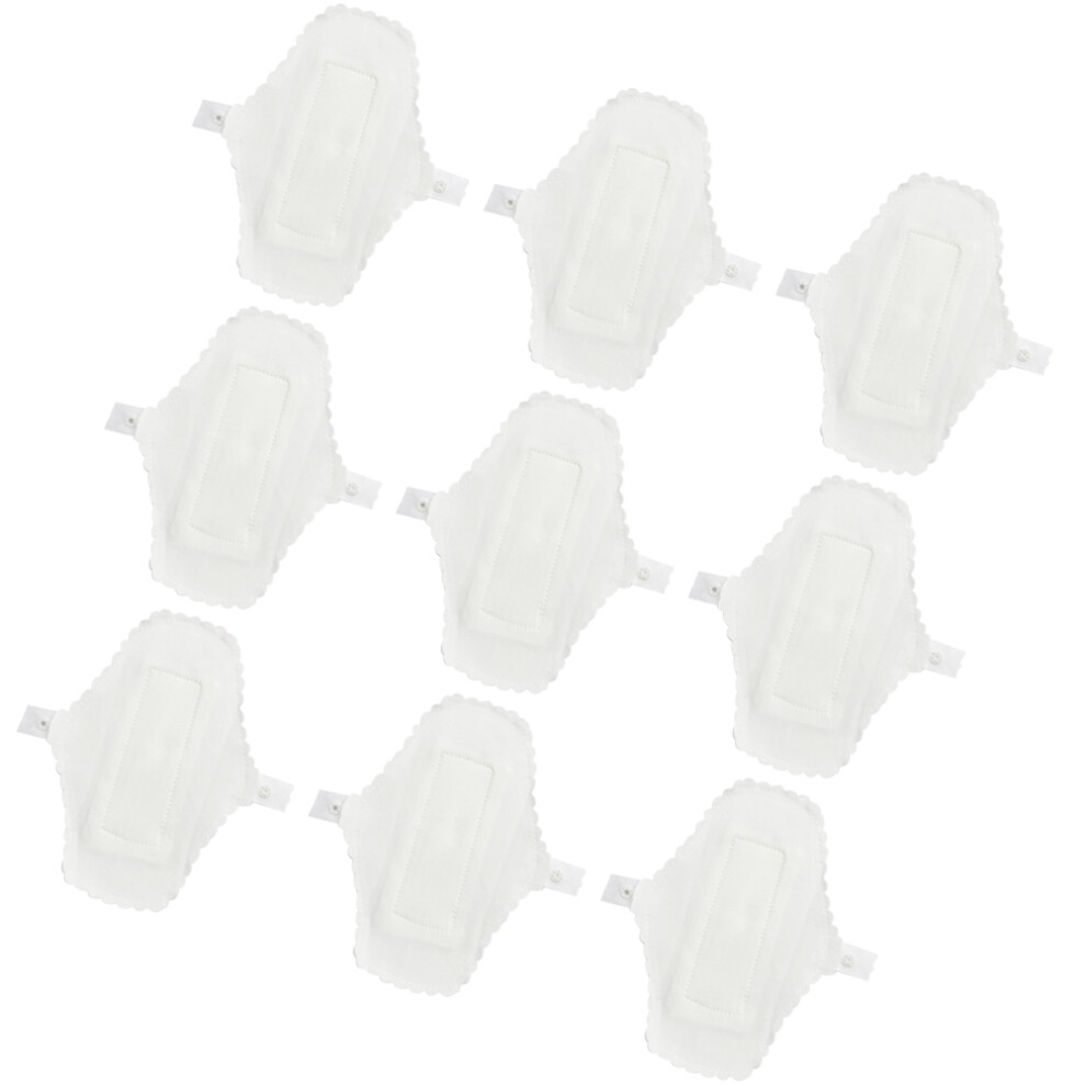 Totority White 9Pcs Reusable Washable Cloth Menstrual Pads