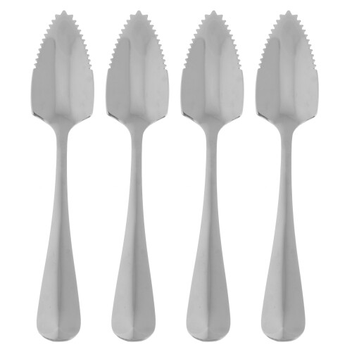 Stainless Steel Fruit Spoon Serrated Edge Mirror 4pcs