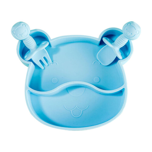 1 Set Child Friendly Design Silicone Plates For Infants
