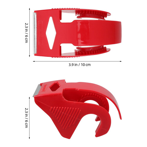Portable Tape Dispenser Red Plastic 3pack For Moving 2