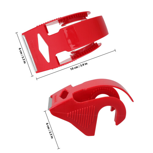 Portable Tape Dispenser Red Plastic 3pack For Moving 1