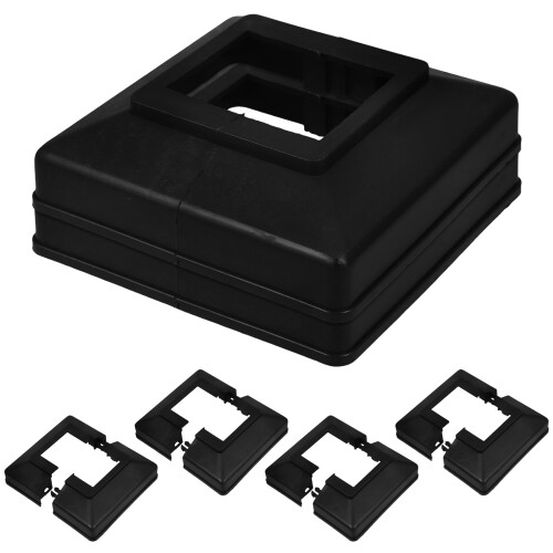 6 Pcs Railing Base Cover Post Cap Skirt Floor Handrail Black