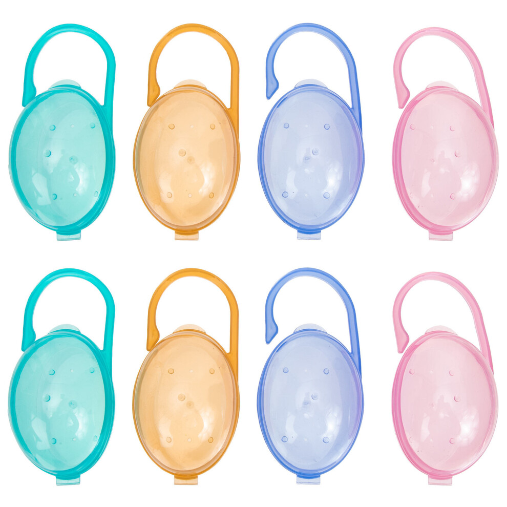 8Pcs Pacifier Holder Plastic Assorted Color Vaguelly