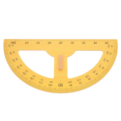 Tool 180 Degree Protractor Student 50.00x25.20x1.50cm Yellow 2